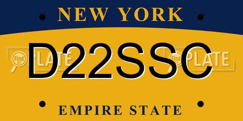 D22SSC New York License Plate