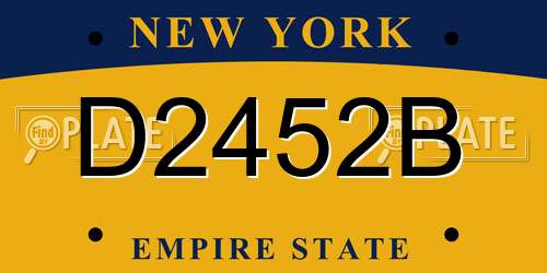 D2452B New York License Plate