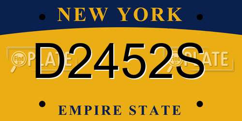 D2452S New York License Plate