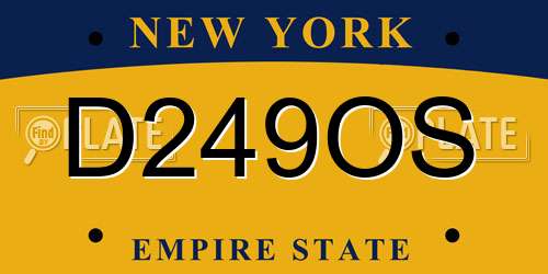 D249OS New York License Plate