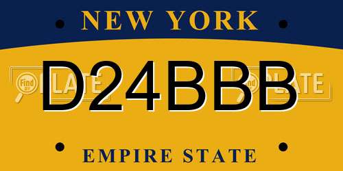D24BBB New York License Plate