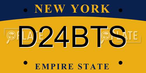 D24BTS New York License Plate