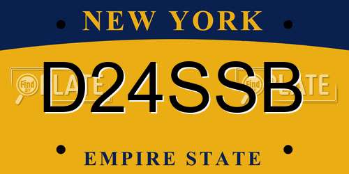 D24SSB New York License Plate