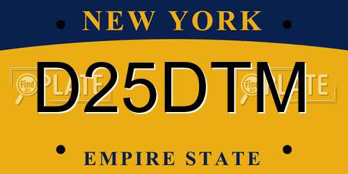 D25DTM New York License Plate