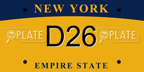 D26 New York License Plate