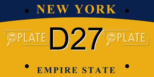 D27 New York License Plate