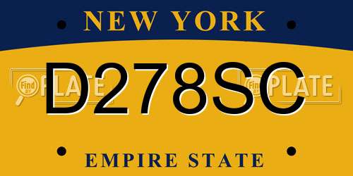 D278SC New York License Plate