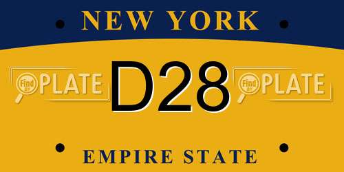 D28 New York License Plate