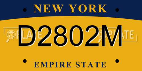 D2802M New York License Plate
