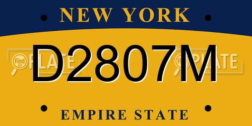 D2807M New York License Plate