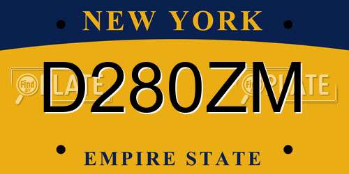 D280ZM New York License Plate
