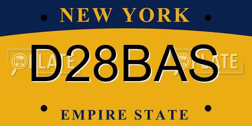 D28BAS New York License Plate