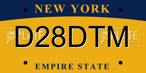 D28DTM New York License Plate
