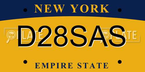 D28SAS New York License Plate