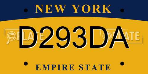 D293DA New York License Plate