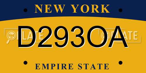 D293OA New York License Plate