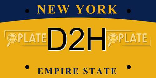 D2H New York License Plate