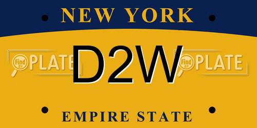 D2W New York License Plate