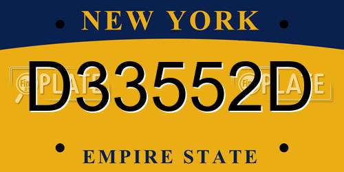 D33552D New York License Plate