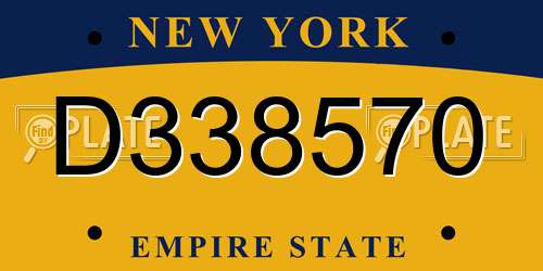 D338570 New York License Plate