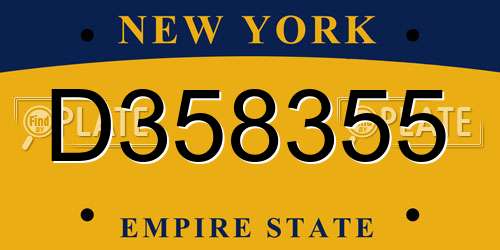 D358355 New York License Plate