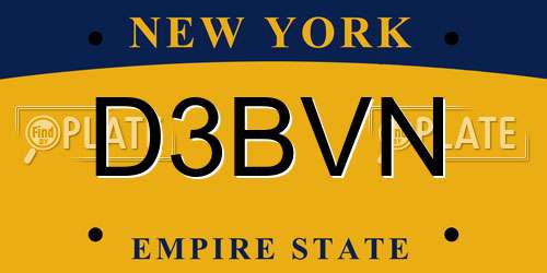 D3BVN New York License Plate