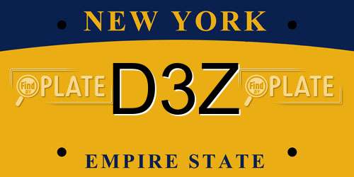 D3Z New York License Plate