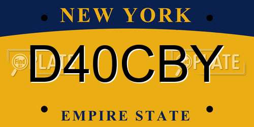 D40CBY New York License Plate