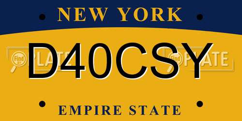 D40CSY New York License Plate