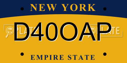 D40OAP New York License Plate