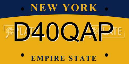 D40QAP New York License Plate