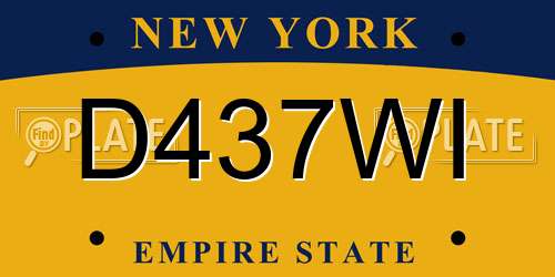 D437WI New York License Plate