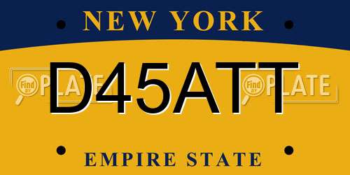 D45ATT New York License Plate