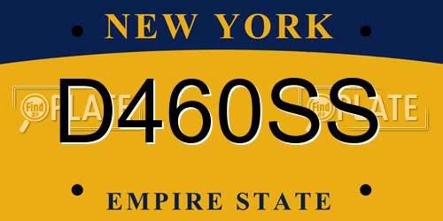 D460SS New York License Plate