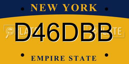 D46DBB New York License Plate