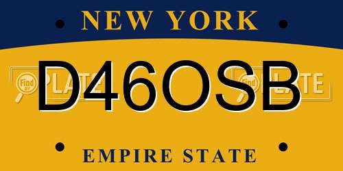 D46OSB New York License Plate