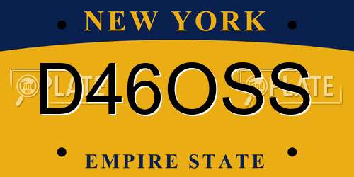 D46OSS New York License Plate