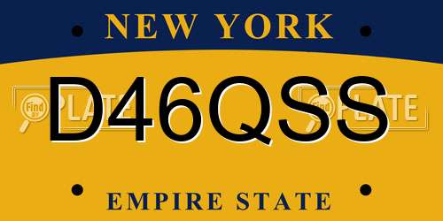 D46QSS New York License Plate
