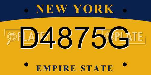 D4875G New York License Plate