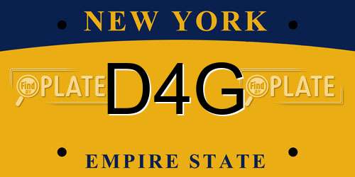 D4G New York License Plate