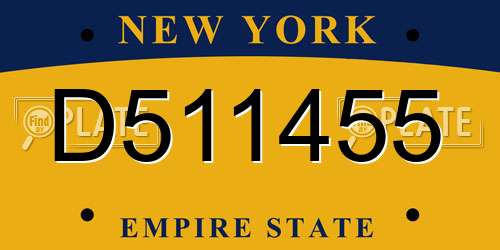 D511455 New York License Plate