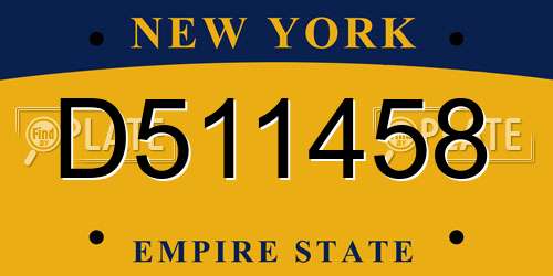 D511458 New York License Plate