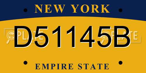 D51145B New York License Plate