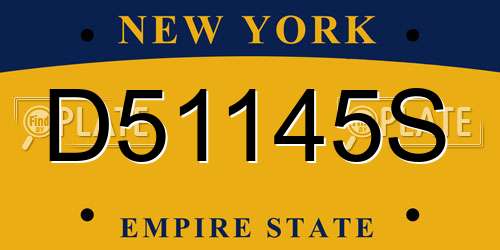 D51145S New York License Plate