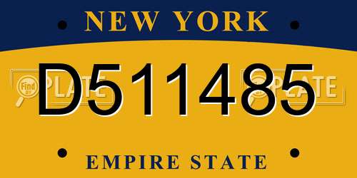 D511485 New York License Plate