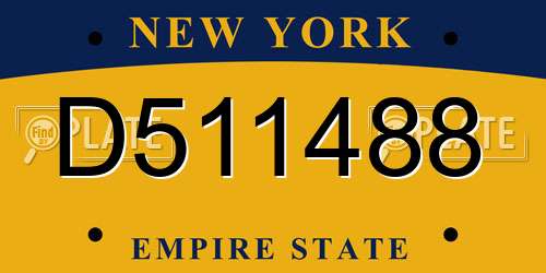 D511488 New York License Plate
