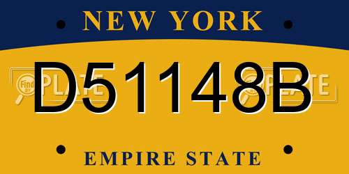 D51148B New York License Plate