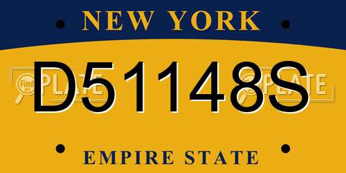 D51148S New York License Plate