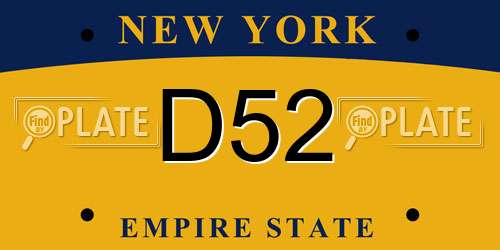 D52 New York License Plate