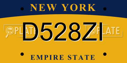 D528ZI New York License Plate